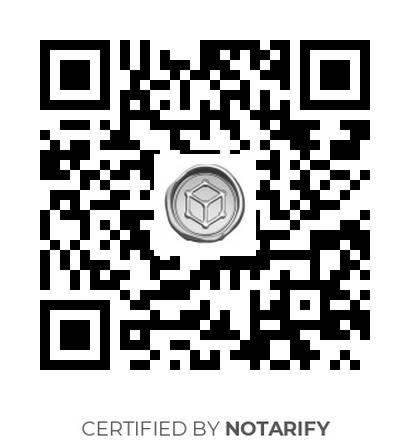 Certificato notarizzazione su blockchain